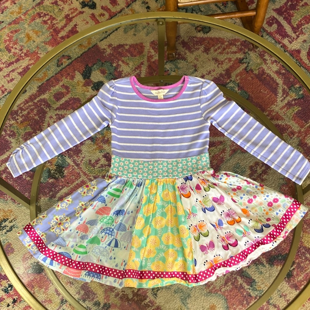 Matilda Jane Purple Sundress with Cuffed Long Sleeves